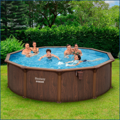 Bestway Hydrium Stahlwandpool Komplett-Set mit Sandfilteranlage Durchmesser 490 x 130 cm