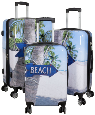 monopol Kofferset 3tlg Reisekoffer Polycarbonat Hartschale Beach