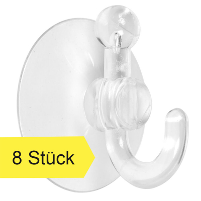Saugnäpfe mit Haken Kunststoff, 8er-Set