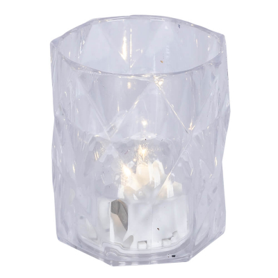 LED-Teelicht, 1 warmweiße LED, Kristall