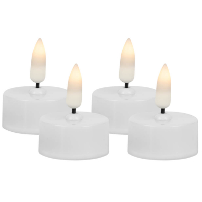 LED-Teelichter je 1 warmweiße LED, 4er-Set