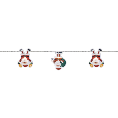 LED-Minilichterkette, Weihnachtsmannsticker, 6 warmweiße LEDs