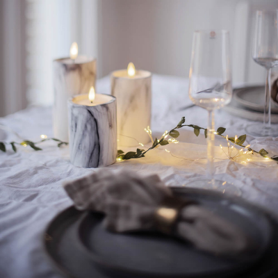 STAR Trading LED-Minilichterkette, Dew Drop Flower 10 Buketts mit je 10 warmweißen LEDs