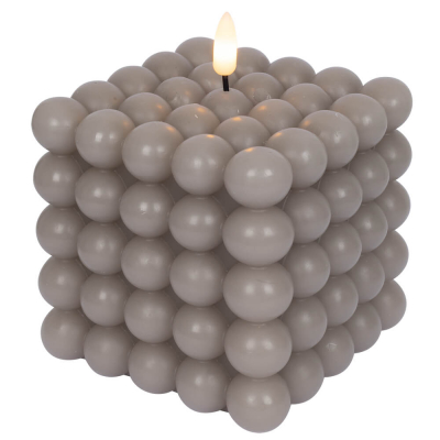 Star Trading LED-Echtwachskerzen, Flamme Dot, 1 warmweiße flackernde LED, grau