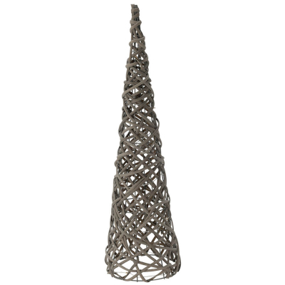 Pyramide, 15 warmweiße LEDs, Rattan