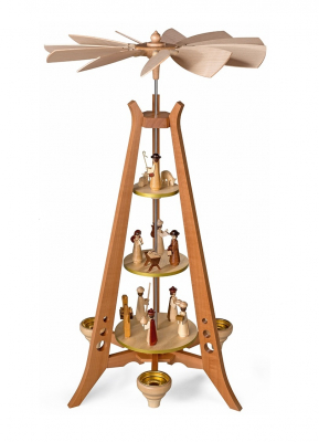 Müller-Kleinkunst - Pyramide im mid-century modern Stil, Christi Geburt, natur, 28x25x57cm
