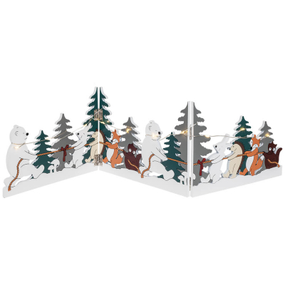 Star Trading Fensterleuchter FOREST FRIENDS, 10 warmweiße LEDs,