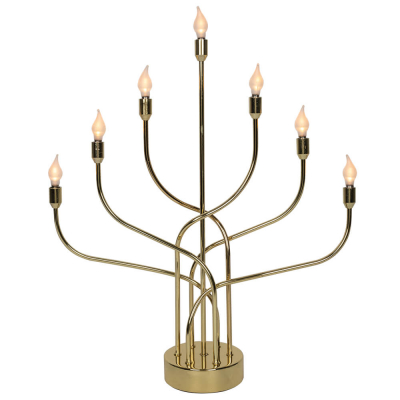 Sesonals Weihnachtsleuchter, ANYWHERE, 7 x warmweiße LEDs Messing