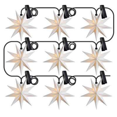 Sterntaler LED-Dekolichterkette, 9 Sterne, 9 warmweiße LEDs, Durchmesser 115 mm