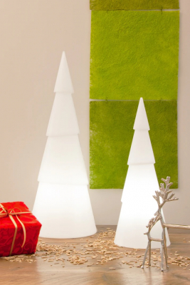 8 seasons - Motivleuchte Shining Tree rund 75 cm weiß Solar