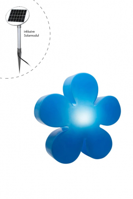 8 seasons - Motivleuchte Shining Flower Durchmesser 40 cm blau Solar