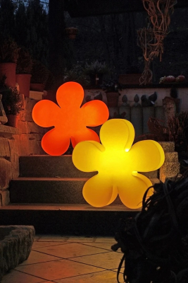 8 seasons - Motivleuchte Shining Flower Durchmesser 60 cm orange Solar