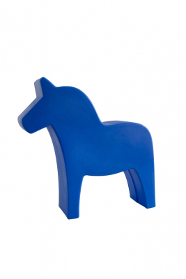 8 seasons - Motivleuchte Shining Dala Horse 43 cm blau veredelt Solar