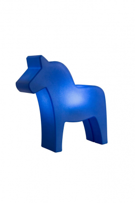 8 seasons - Motivleuchte Shining Dala Horse 43 cm blau veredelt Solar