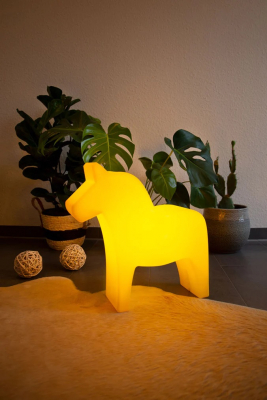 8 seasons - Motivleuchte Shining Dala Horse 43 cm gelb veredelt LED
