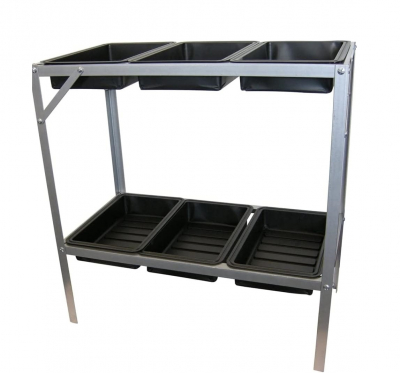 Ubbink Anzuchttisch - verzinkt, 6 Kunststoff-Trays auf 2 Etagen - H77 x 77 x 40 cm