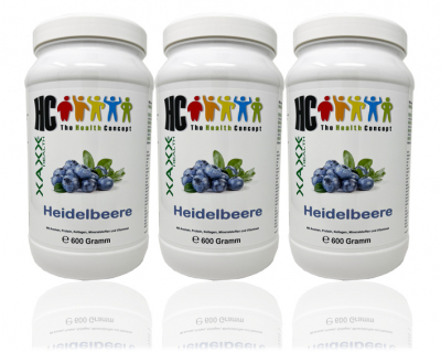 XAXX HC BODY CONTROL SHAKE HEIDELBEERE 3er-Set je 600g = 60 Mahlzeiten