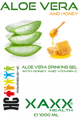 XAXX HC Aloe Vera Drinking Gel mit Honig & Vitamin C 3er-Set , je 1 Liter