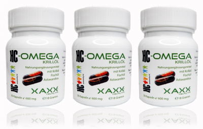 XAXX HC OMEGA Krillölkapseln 3er-Set, Inhalt je 30 Stück