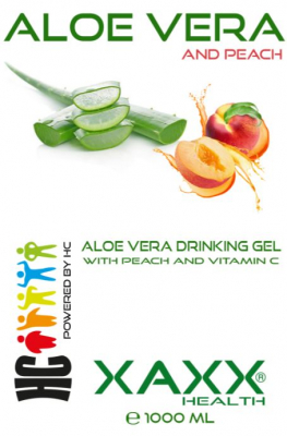 XAXX HC Aloe Vera Drinking Gel mit Pfirsich & Vitamin C, 3er-Set je 1 Liter
