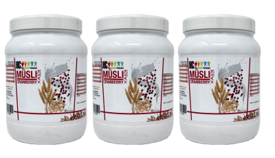 XAXX HC BODY CONTROL MÜSLI Cranberry 3er-Set je 600 g, Laktosefrei