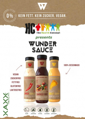 6x XAXX HC WunderSauce Sweet Curry, zuckerfreie Sauce, je 250 ml