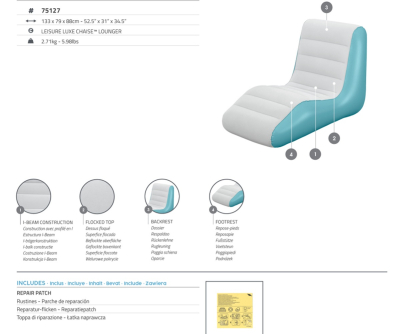 Bestway Luftliege Luxe Chaise 133 x 79 x 88 cm