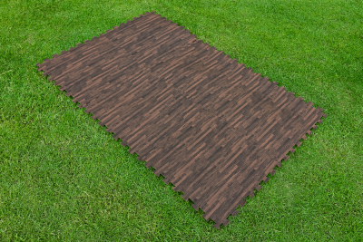 Bestway Pool-Bodenschutzfliesen Set 12 Stück á 50 x 50 cm, Holz-Optik (Palisander)