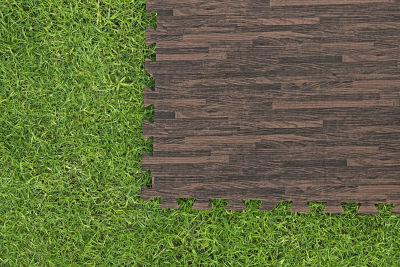 Bestway Pool-Bodenschutzfliesen Set 12 Stück á 50 x 50 cm, Holz-Optik (Palisander)