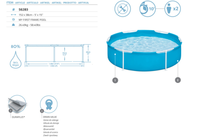 Bestway My First Frame Pool Durchm. 152 x 38 cm, blau, rund