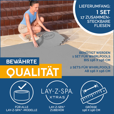 Bestway LAY-Z-SPA Xtras Bodenschutzfliesen-Set 196 x 196 cm