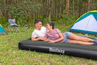 Bestway TriTech Doppelluftbett mit mobiler, akkubetriebener Elektropumpe 203 x 152 x 25 cm