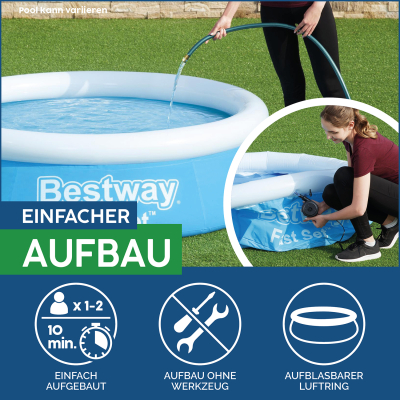 Bestway Fast Set Aufstellpool ohne Pumpe Durchm. 305 x 76 cm, blau, rund