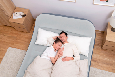 Bestway TriTech Doppelluftbett SleekFlow mit Kopfteil & integrierter Elektropumpe 226 x 152 x 84 cm