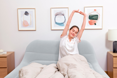 Bestway TriTech Doppelluftbett SleekFlow mit Kopfteil & integrierter Elektropumpe 226 x 152 x 84 cm