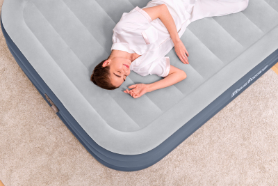 Bestway TriTech Doppelluftbett SleekFlow mit Kopfteil & integrierter Elektropumpe 226 x 152 x 84 cm
