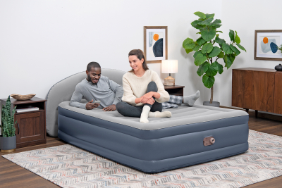 Bestway TriTech Doppelluftbett mit integrierter Elektropumpe & Kopfteil LoungeLux 229 x 152 x 84 cm