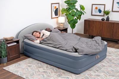 Bestway TriTech Doppelluftbett mit integrierter Elektropumpe & Kopfteil LoungeLux 229 x 152 x 84 cm