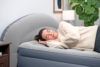 Bestway TriTech Doppelluftbett mit integrierter Elektropumpe & Kopfteil LoungeLux 229 x 152 x 84 cm