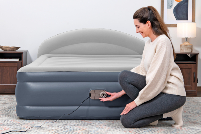 Bestway TriTech Doppelluftbett mit integrierter Elektropumpe & Kopfteil LoungeLux 229 x 152 x 84 cm