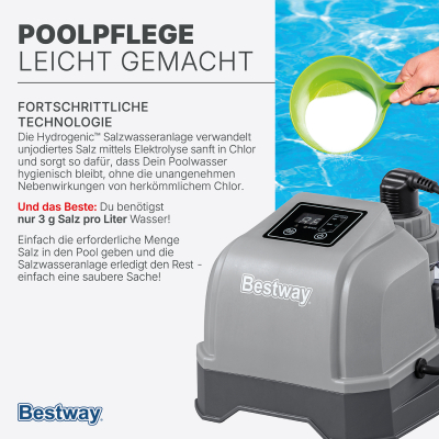 Bestway Salzwasseranlage Hydrogenic 2 g/h, 19 W