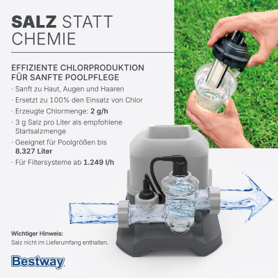 Bestway Salzwasseranlage Hydrogenic 2 g/h, 19 W