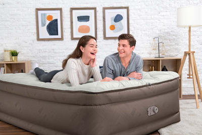 Bestway Fortech Doppelluftbett mit Reißverschlussbezug & integrierter Elektropumpe  203 x 152 x 51 cm