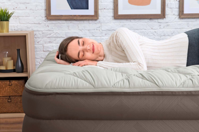 Bestway Fortech Doppelluftbett mit Reißverschlussbezug & integrierter Elektropumpe  203 x 152 x 51 cm