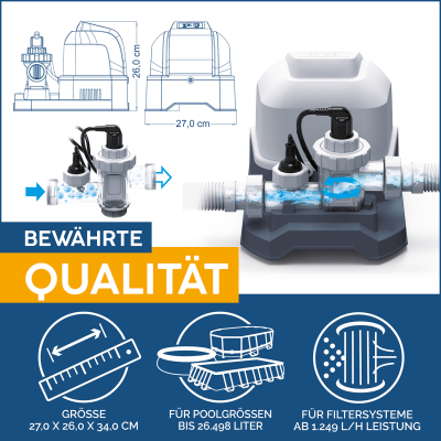 Bestway Salzwasseranlage Hydrogenic 6 g/h, 80 W