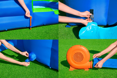Bestway H2OGO! Mega-Wasserpark Turborutsche mit Dauergebläse 365 x 320 x 270 cm