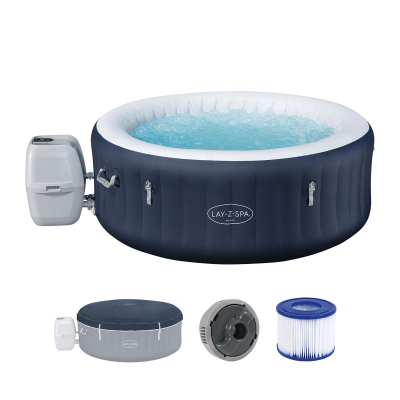 Bestway LAY-Z-SPA Energiespar-Whirlpool Miami AirJet für 4 Personen Durchmesser 180 x 66 cm, Dunkelblau