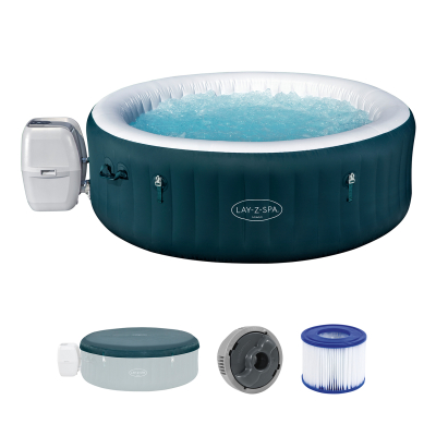 Bestway LAY-Z-SPA Energiespar-Whirlpool Miami AirJet für 6 Personen Durchmesser 196 x 66 cm, Dunkelgrün