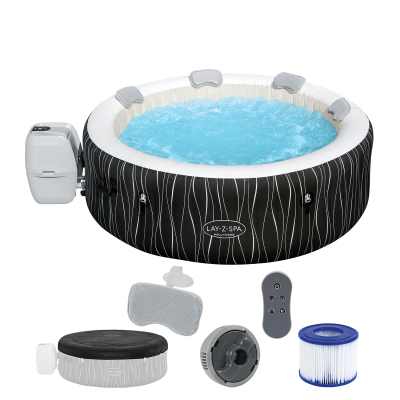 Bestway LAY-Z-SPA LED-Whirlpool Hollywood AirJet für 6 Personen Durchmesser 196 x 66 cm, LED-Design