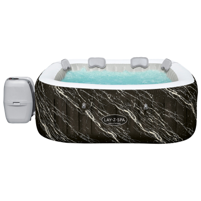 Bestway LAY-Z-SPA LED-Whirlpool Hollywood AirJet für 6 Personen 180 x 180 x 66 cm, Marmor-Optik (Marquinia)